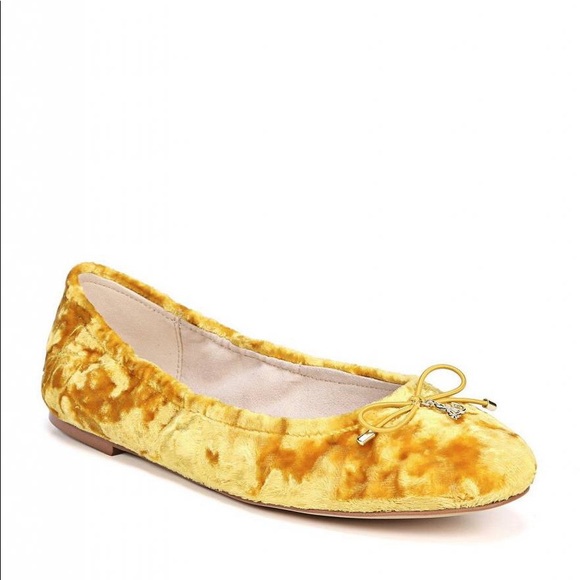 Sam Edelman Felicia Yellow Crushed Velvet Size 6 - Picture 2 of 14